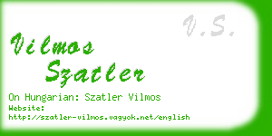 vilmos szatler business card